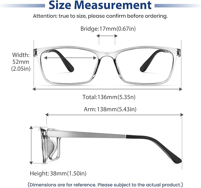 Cyxus Blue Light Glasses Computer Glasses UV Blocking GRP Square Frame Clear Lens Ultra Light Eyewear T34