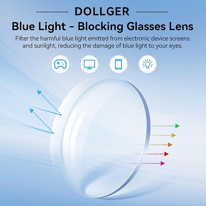 Dollger Blue Light Blocking Glasses For Woman Square Men Rectangle Computer BlueLight Glasses Non-Prescription Glasses