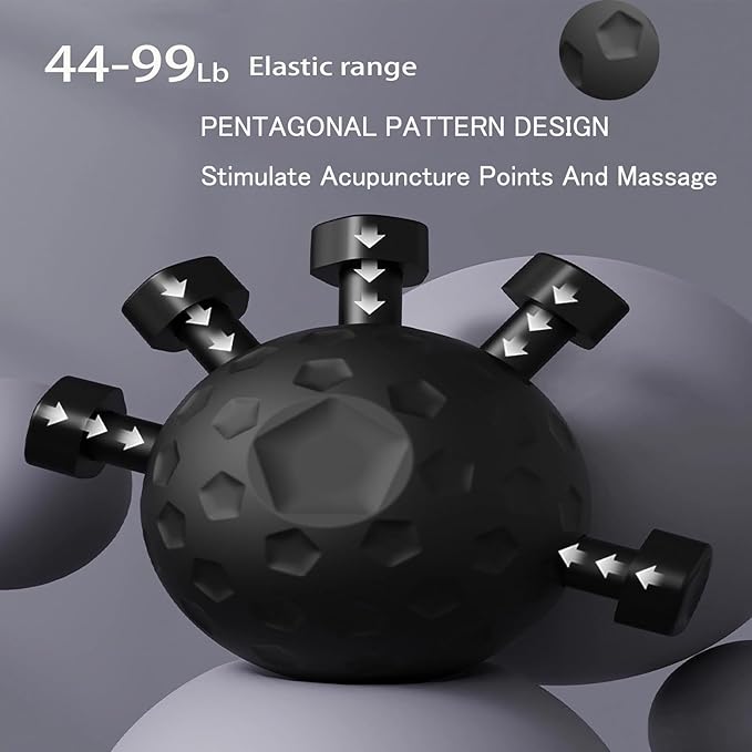 Hand Grip Strengthener 44-90LBS (Black) | Forearm Exerciser & Rehab Tool for Muscle Building, Physical Therapy & Guitar Training