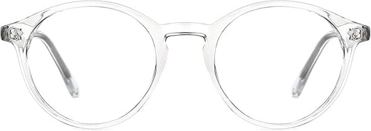 TIJN Blue Light Blocking Glasses Men Women Vintage Thick Round Rim Frame Eyeglasses
