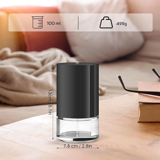 100ML Essential Oil Diffuser, Cool Mist Humidifier & Aromatherapy Diffuser, Ultrasonic Quiet Operation, Auto Shut-Off Timer, Compact Design for Bedroom, Home, or Office