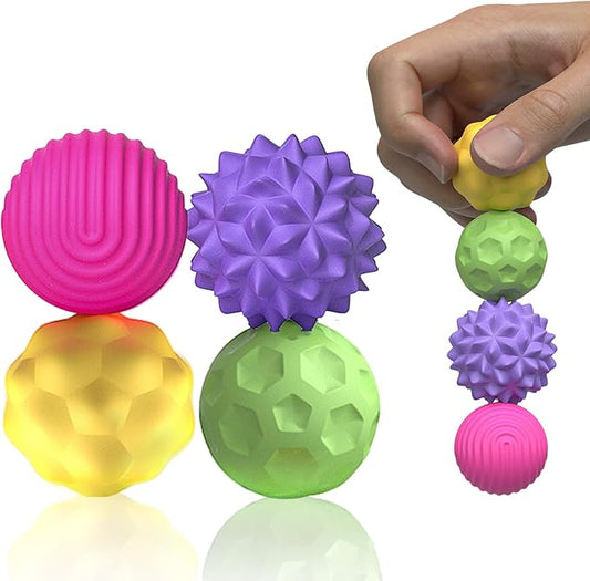 4 Pieces Fidget Toys Adults Magnetic Fidget Balls Silicone Magnetic Fidgets Anxiety Relief Items for Anxiety ADHD Portable Desk Toys for Office Travel Home Party Gift Class Prizes(Colorful, 4)