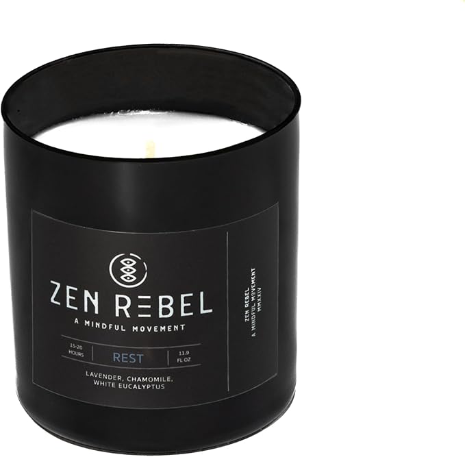 Aromatherapy Candle Rest - Evening Relaxation with Lavender, Chamomile, and White Eucalyptus - Stress Relief Soy Candle, Gift Candles for Men and Women