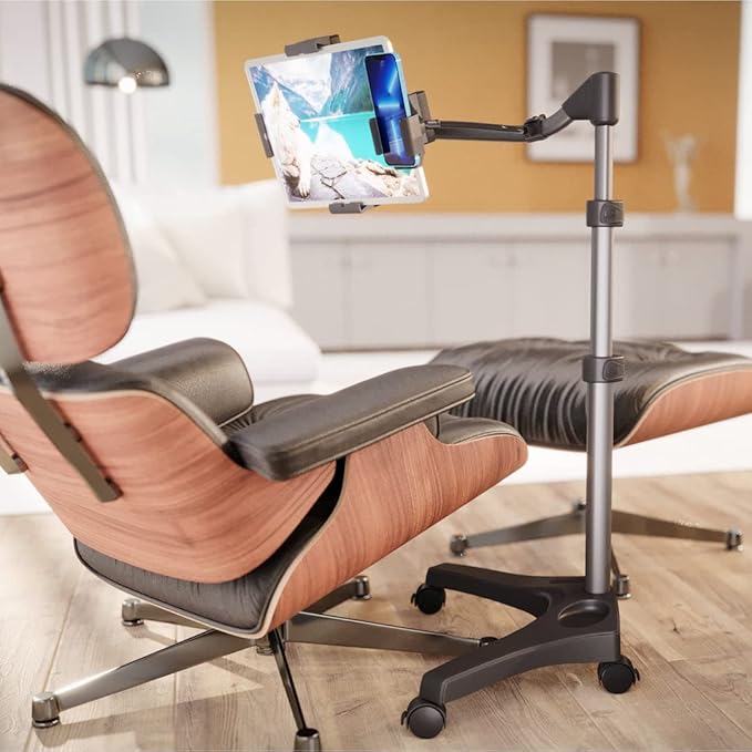 Levo V16 Tablet Floor Stand for iPads, iPad mini, New iPad Pro, Galaxy, Nexus, Xoom, Surface Pro, Miix, Nook, Fire, and Other Tablets and eReaders Black Color