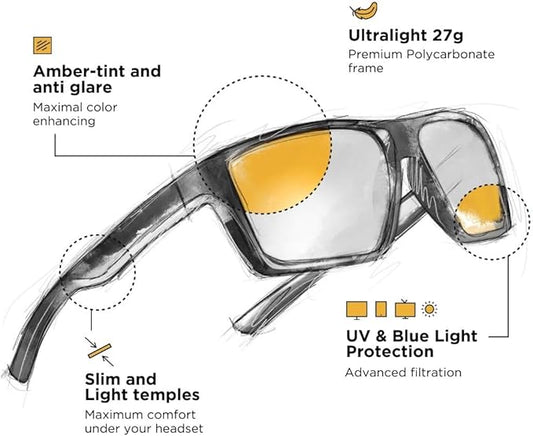 Horus X - Gaming Glasses | Blue Light Blocking Computer Screen Glasses | Anti Fatigue & Eyestrain for Men and Women