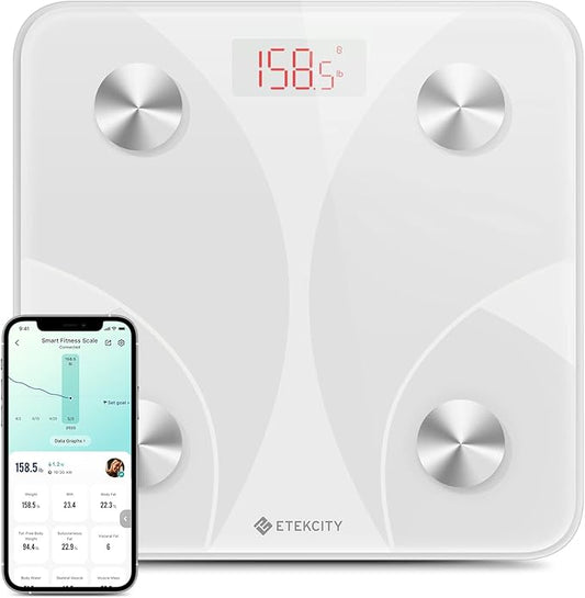 Etekcity Scale for Body Weight, Smart Digital Bathroom Weighing Scales with Body Fat and Water Weight for People, Bluetooth BMI Electronic Body Analyzer Machine, 400lb