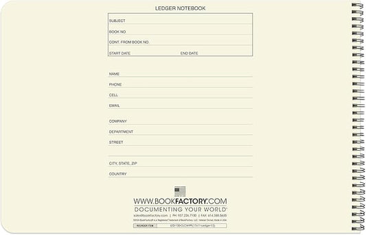 BookFactory Accounting Ledger Notebook/Large 13 Column Accounting Ledger Columnar (Thirteen Columns) Log Book - 17'' x 11'', 100 Pages, Wire-O Landscape Format (LED-100-CLCW-PP(17x11-Ledger-13)-AX)