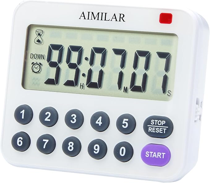Digital Countdown Kitchen Timer - AIMILAR Magnetic Count Up Down Cooking Timer with Magnet Back Loud Alarm Directly Input Hours Minutes and Seconds