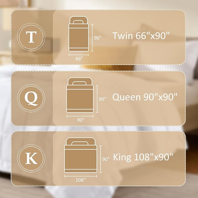 downluxe Queen Size Blanket with Satin Trim, Lightweight Down Alternative Blankets Queen Size for All Season, Machine Washable (White, 90x90 Inch)