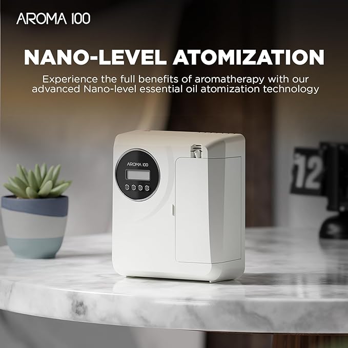 Waterless Diffuser for Essential Oil 2000sq.ft Coverage, APP Control, Hotel Scent Diffuser for Home, Nebulizer Nano Air Freshener Smart Aromatherapy Cold Air Diffusers for Large Room, Office - White