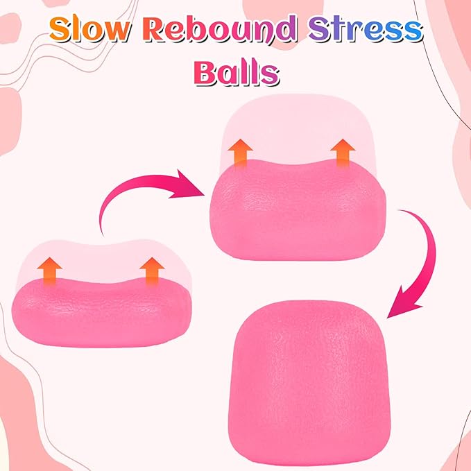3 Pack Slow-Rise Stress Relief Strong Sensory Toys for Kids & Adults, Color-Changing Squishy Fidget Balls, Non-Toxic Fidget Toys for Classroom & Office, Slow Rebund Toys for Boys Girls