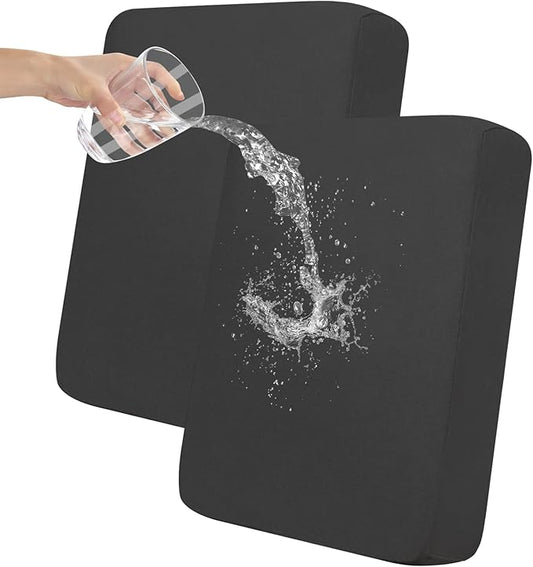 Easy-Going 100% Waterproof Chair Sofa Seat Cushion Slipcovers Couch Cushion Cover Stretch Furniture Protector for Kids, Pets (2-Piece Loveseat Cushion, Dark Gray)