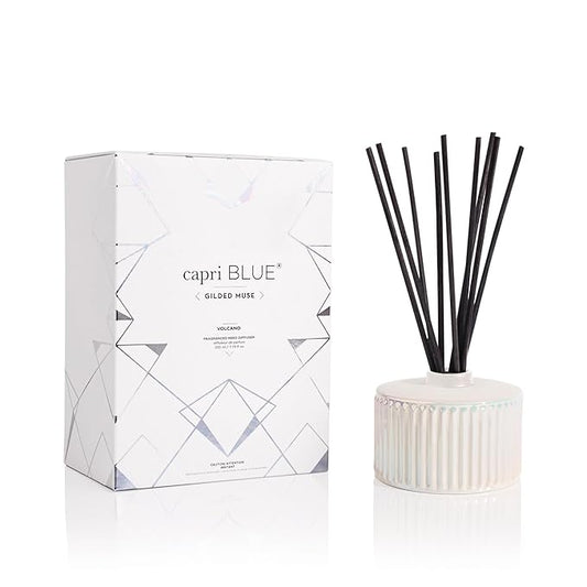 Capri Blue Muse Reed Oil Diffuser - Comes with Diffuser Sticks, Oil, and Glass Bottle - Aromatherapy Diffuser - 7.8 Fl Oz - Volcano