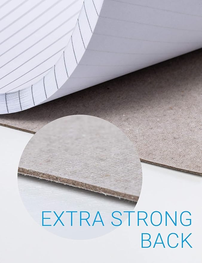 Mymazn Legal Pads 8.5 x 11 with Date on Top, Narrow Ruled, White Note Pads College Ruled Writing Tablets for Office, School, 50 Sheets, 3 Pack