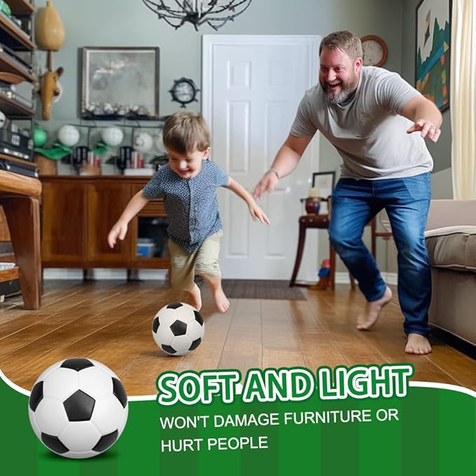 5 Inch Foam Mini Soccer Balls for Indoor Mini Soccer Hoops, Soft Squishy Soocer for Soccer Game Sets | Swimming Pool Balls Beach Balls Great Sport Gift for Adults & Kids Sensory Stress Balls 3 Pack