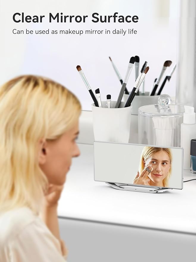 Digital Clock for Living Room, Slim LED Mirror Digital Alarm Clock with 2 USB Ports, Dual Alarms, 12/24H, Large Display with Diming Mode, Modern Electronic Clock for Bedroom Home Office Desk Decor