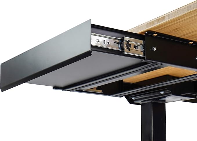 FLEXISPOT Under Desk Pull-Out Drawer Standing Desk Storage Organizer, Sliding Security Workstation Drawers (L, Black)