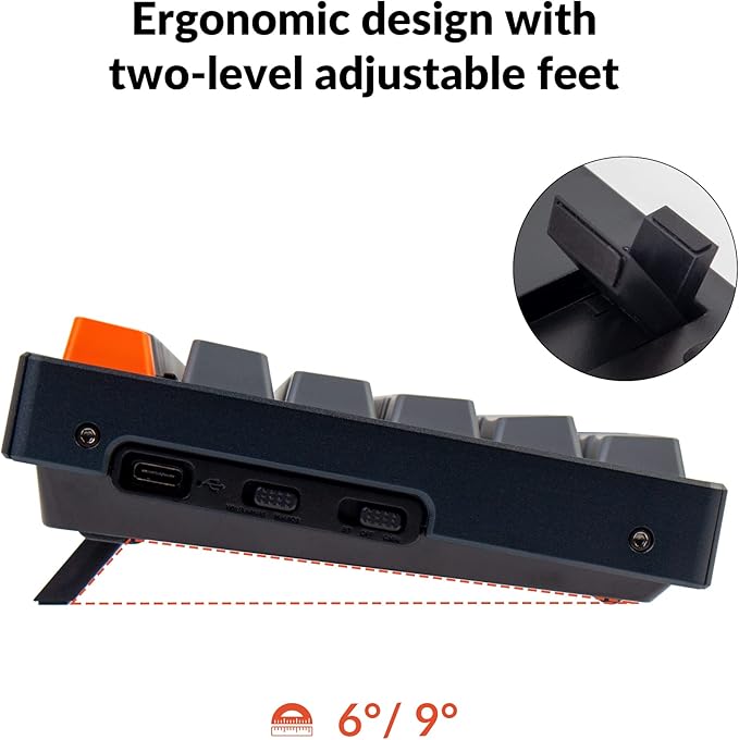 Keychron K10 Full Size 104 Keys Bluetooth Wireless/USB Wired Mechanical Gaming Keyboard for Mac with K Pro Brown Switch/RGB Backlight/Multitasking Computer Keyboard for Windows, Aluminum Frame