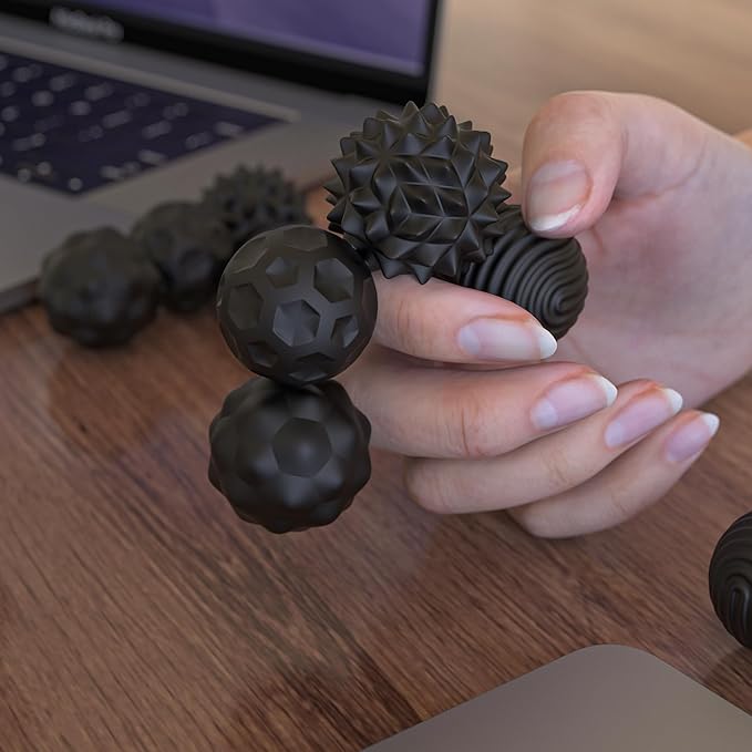 Magnetic Fidget Balls Toys, 8Pcs Silicone Sensory Stress Relief Toys for Adults & Teens with Autism, ADHD, Anxiety, Quiet Executive Desk Fidget Magnets Ball, Stocking Stuffers for Womens Mens Gifts