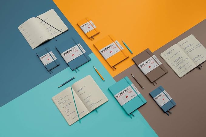 LEUCHTTURM1917 - Notebook Hardcover Medium A5-251 Numbered Pages for Writing and Journaling (Rising Sun, Squared)