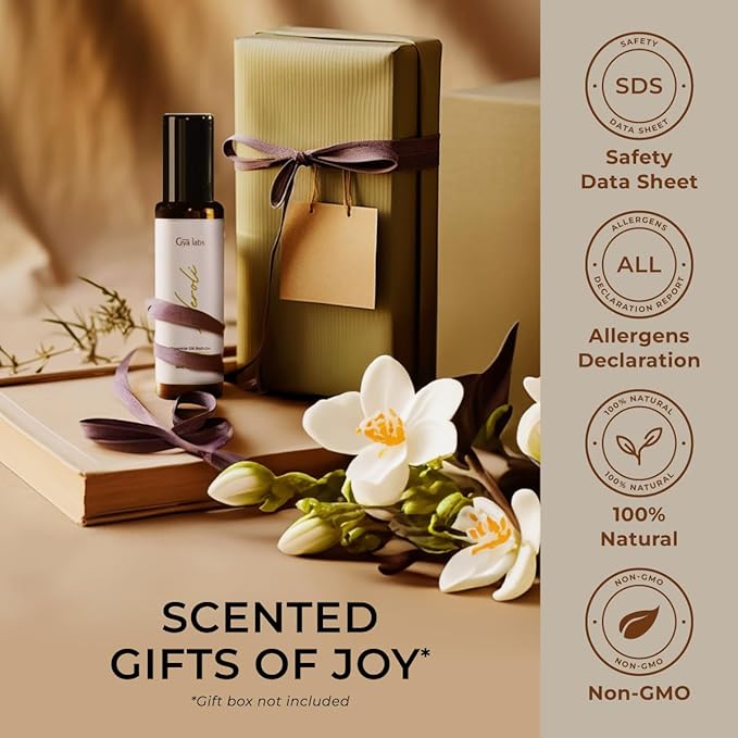 Gya Labs Neroli Essential Oil Roll on for Skin - 100% Pure Natural Neroli Perfume Oil Roller, Long Lasting Floral & Citrus Scent - Aromatherapy, Travel Size (0.34 Fl Oz)