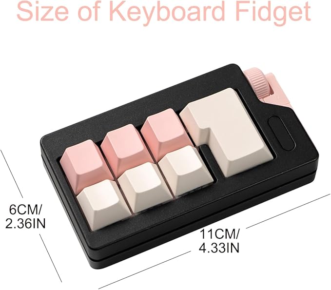 Keyboard Fidget Clicker Toy for Adults, Fidget Keyboards Sensory Fun Toys for Anxiety Decompression, Gift Christmas Ideal for Lover (Black Pink)