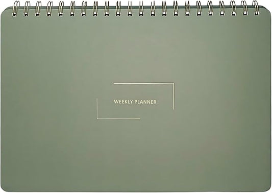 Undated Weekly Planner | 8.25” x 11.75” Work To-Do Notebook | ADHD Academic Organizer | Multi-Layout | Men and Women Planner | College Supplies | Evergreen | Landscape Layout