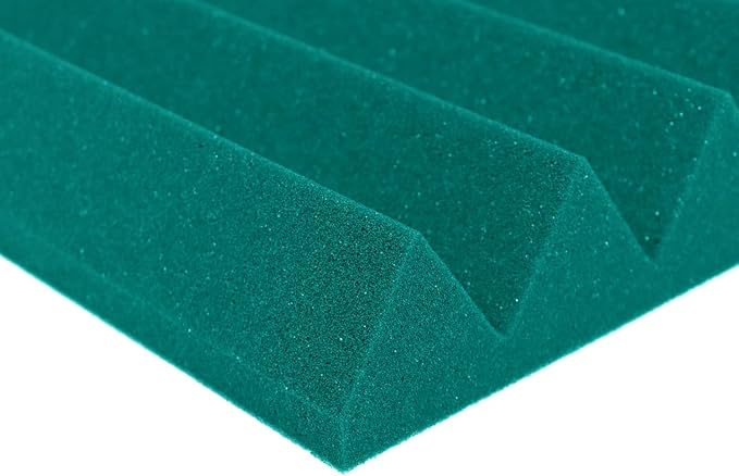 Foam Factory Inc 24 Pack Color Acoustic Foam Panel Studio Soundproofing Wedge Wall Tiles 12” X 12” X 2” (Teal)