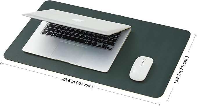Cork Desk Mat - Small Dual-Sided Desk Pad for Office and Home - Desk Organization and Accessories - Ideal for Large Mouse Pad and Small Desk Mats on Top of Desks(Dark Green,23.6"x 13.8")