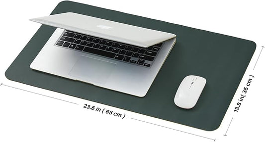 Cork Desk Mat - Small Dual-Sided Desk Pad for Office and Home - Desk Organization and Accessories - Ideal for Large Mouse Pad and Small Desk Mats on Top of Desks(Dark Green,23.6"x 13.8")
