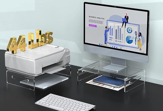 Zimilar 2 Pack Monitor Stand Riser, Acrylic Monitor Stand for Computer, Laptop, Printer, Notebook, Premium Clear Laptop Stand Acrylic Monitor Riser for Home Office, Monitor Stands for 2 Monitors