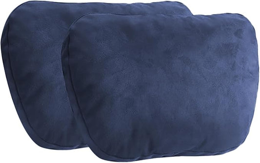 2PCS Welbrit Car Pillow for Car Neck Pillow for Driving Seat Lumbar Support Soft Cushion with Extra Filling Accessories Back Support for Travel Nap and Trips Sleeping(Blue, Head)