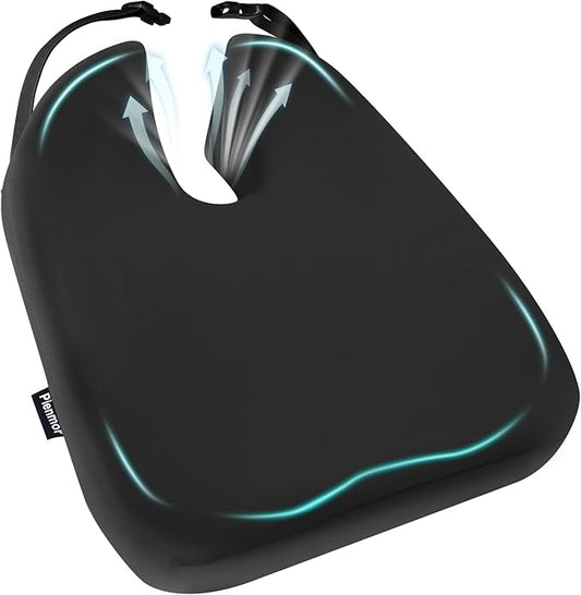 Large Memory Seat Cushion,Car Seat Cushion are Used to Relieve Sciatica, Suitable for Offices, Cars, Wheelchairs, Multi-Purpose (Black Flannel)