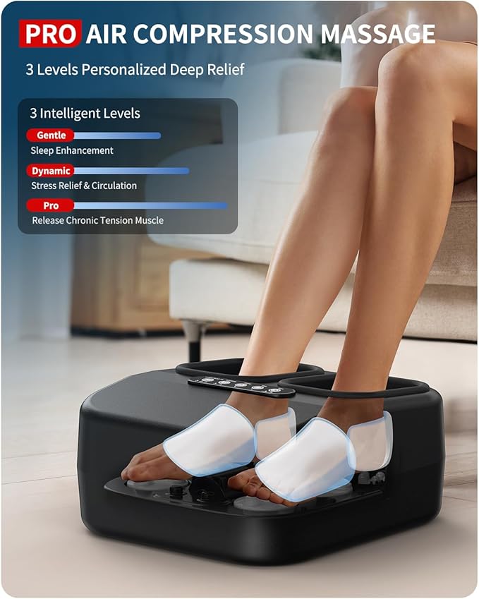 MOUNTRAX Shiatsu Foot Massager with Heat, Deep Kneading Foot Massager for Plantar Fasciitis, Neuropathy, Improve Circulation and Pain Relief – DIY Customizable Design Foot Massage with Drawing Pen