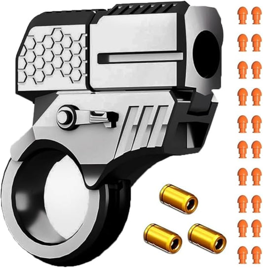 Metal Fidget Ring Fingertip Launcher Toy,Adult Sensory Stress Relief Fidget Toys,Best Gift Choice (Black)