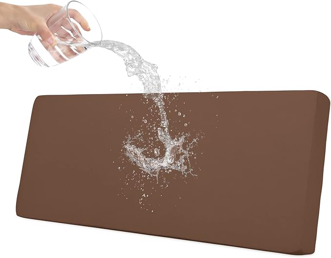 Easy-Going 100% Waterproof Oversized Sofa Seat Cushion Slipcovers Couch Cushion Cover Stretch Furniture Protector for Kids, Pets (Oversized Sofa Cushion, Brown)