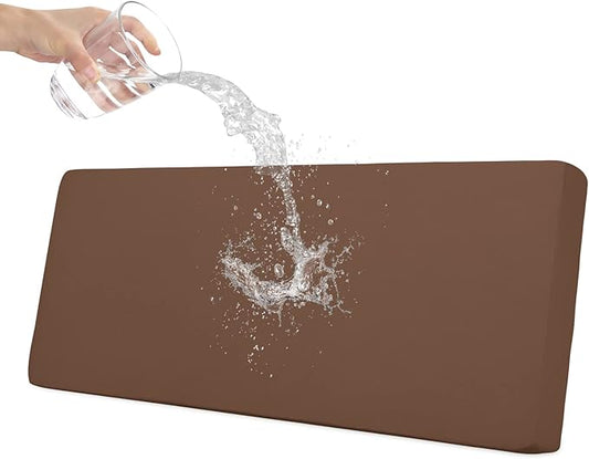 Easy-Going 100% Waterproof Oversized Sofa Seat Cushion Slipcovers Couch Cushion Cover Stretch Furniture Protector for Kids, Pets (Oversized Sofa Cushion, Brown)