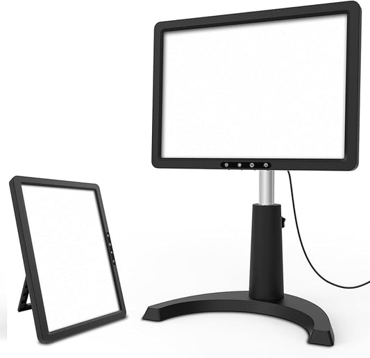 Light Therapy Lamp, 12000 Lux Full Spectum LED Sun Therapy Light with 6 Modes, 3 in 1 Mount, Adjustable Brightness/Timer/Memory