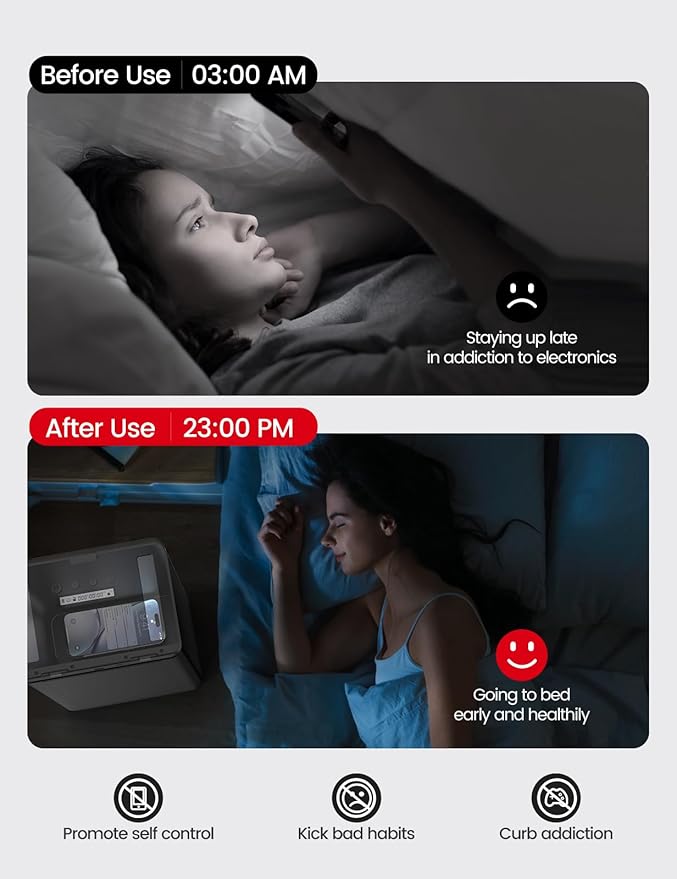 Vaydeer Metal Timed Lock Box, Phone Lockbox with Timer, iPad Safe Container, Self-Control Locker with USB-C Charge,Electronic Device Time Release Jail for Cellphone/Tablet/Medicine/Snack/Alcohol-Large