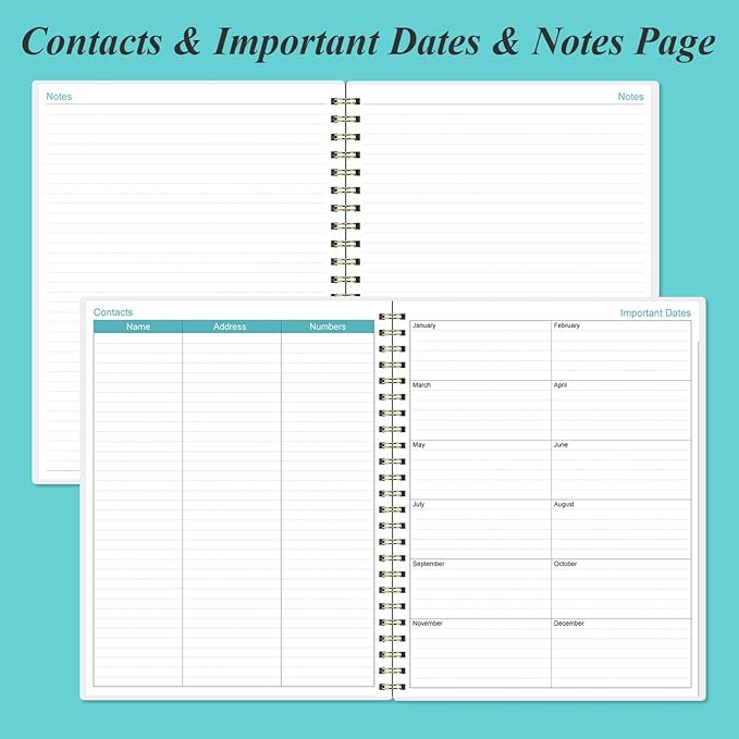 2025-2026 Planner - 17 Months Weekly & Monthly Planner from August 2025 - December 2026, Academic Planner 2025-2026 with Elastic Closure, Inner Pocket, 8.5" x 11", Teal Floral