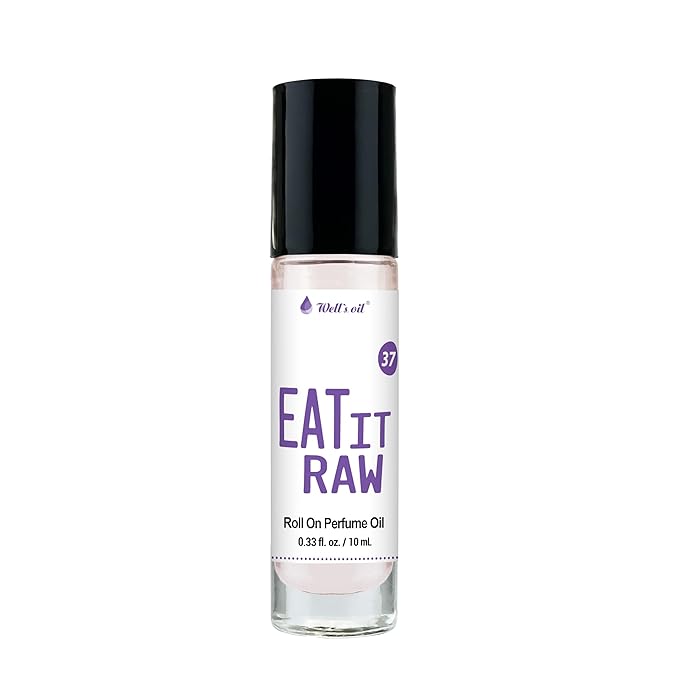 Well's Oil Roll-On Perfume Oil (Eat It Raw) | Sweet & Fruity Notes | Long-Lasting | Paraben-Free | 0.33 Fl Oz / 10 ml