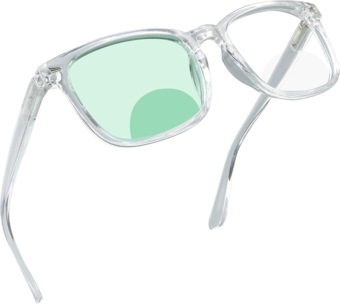 YEIN Bifocal Reading Glasses with Blue Light Blocking Lenses, Bifocal Reader for Women and Men, Vintage Square frame with Spring Hinge (+1.00/+4.00 magnification)