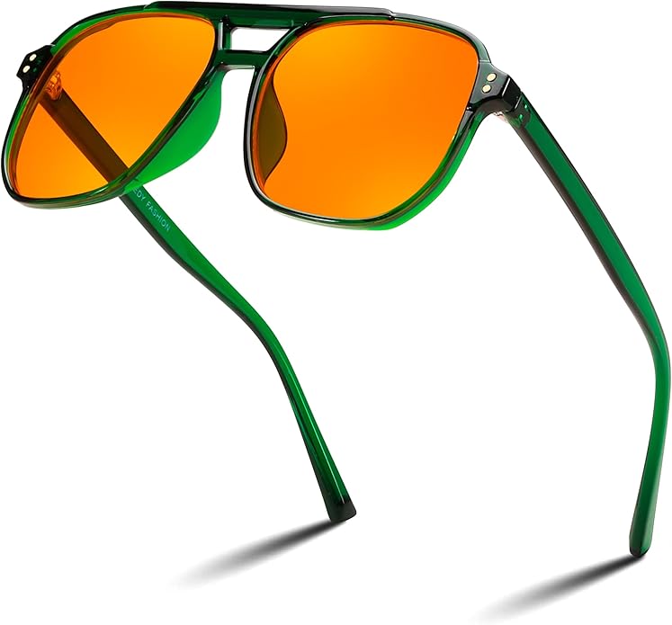 FEISEDY Amber Blue Light Glasses for Computer Gaming Anti Eyestrain Sleep Glasses G2835