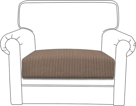 Easy-Going Stretch Chair Cushion Cover Sofa Cushion Furniture Protector Sofa Seat Sofa Slipcover Sofa Cover Soft Flexibility with Elastic Bottom(Chair Cushion, Camel)