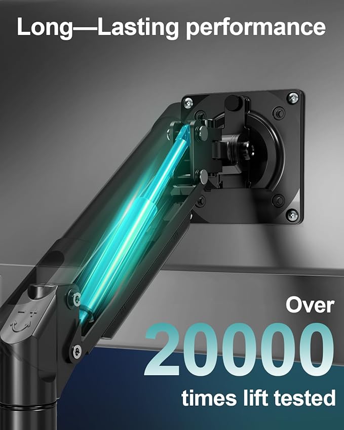 Dual Monitor Desk Mount, 13-32 inch Adjustable Gas Spring Monitor Arm, Computer Display Stand Holder with Clamp and Grommet Base, Fits 4.4 to 22lbs Screens, VESA Mount Bracket, Black, Freelift Pro