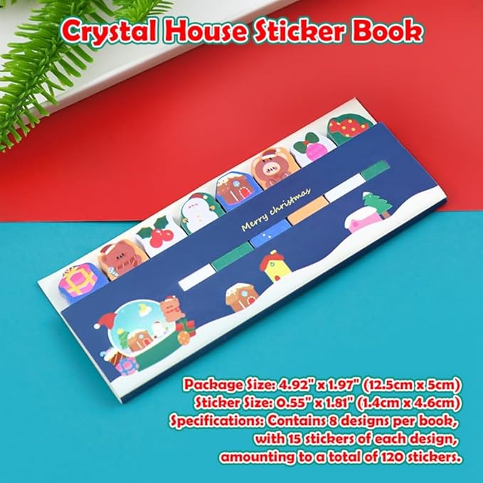 4 Pads Cute Christmas Reusable Funny to Do List Stick Note Pads - Merry Bear, Candy Tree, Crystal House, Bell Sock Post Perfect for Holiday Cheer Notes Reminders