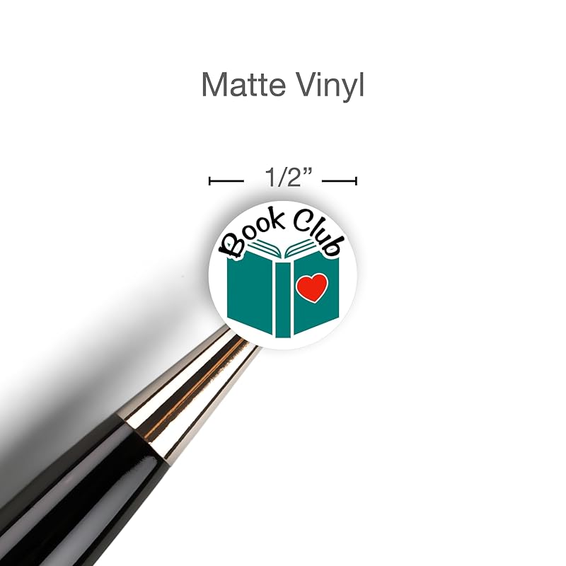 Book Club Stickers / 54 Fun Vinyl Stickers (1/2”) / Reading Read Fun Gathering/Fun Me Time Self Care/Essential Productivity Life Planner Stickers/Bulleted Journal (Matte Vinyl, 1 Sheet)