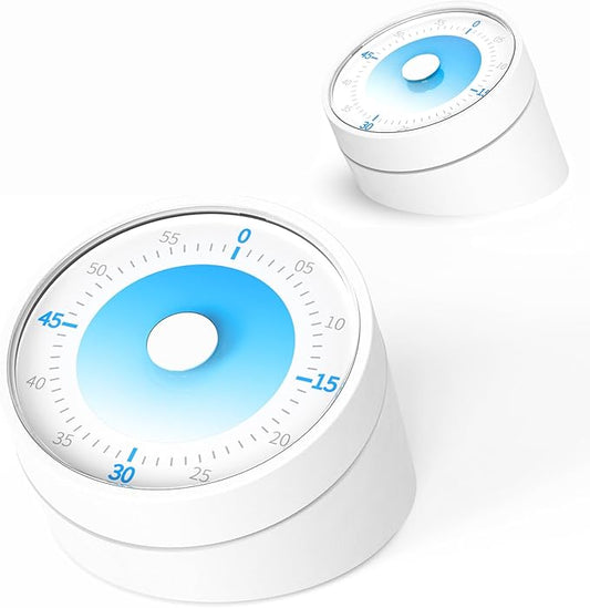 Visual Timer for Adults Teenager - Timers for Classroom Teachers 60 Minutes Countdown Home School Study Tool, Non-Ticking Rotating Timer for Exam Work Kitchen Office Gym, 1 Pack