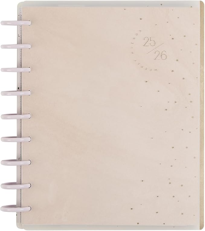 Happy Planner Disc-Bound 12-Month July 2025–June 2026 Planner with 3 Extra Months, Classic Size, Student Layout, Cosmic Plans