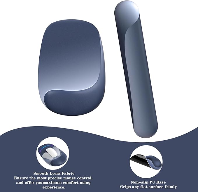 Wrist Rest for Keyboard and Mouse, Ergonomic Gel Computer Keyboard Wrist Rest with Memory Foam, Keyboard Wrist Support Pad for Long Hours of Work, Gaming, Studying-Relieve Wrist Pain